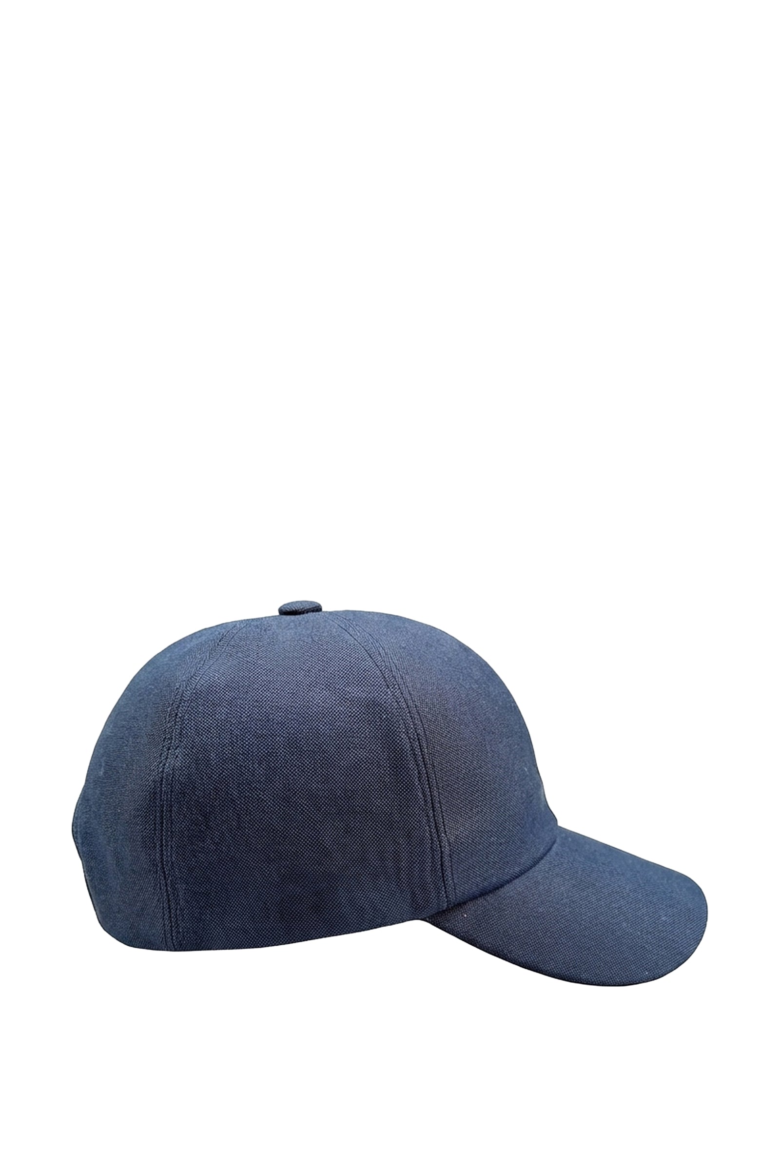 Wool cap with metal plate - Blue & Silver