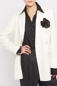 Blazer Mia à double boutonnage en laine - Ecru