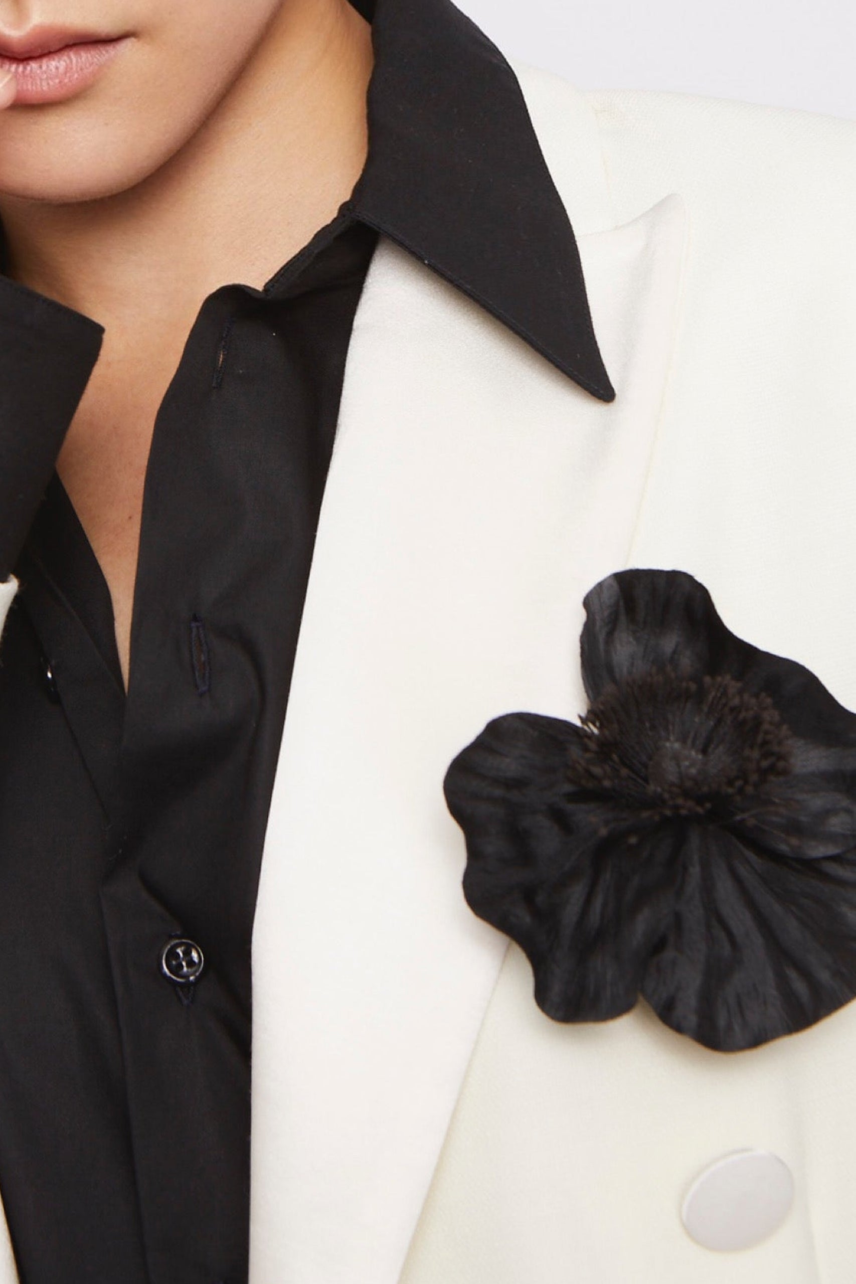 Blazer Mia à double boutonnage en laine - Ecru