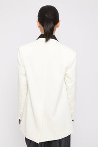 Blazer Mia à double boutonnage en laine - Ecru