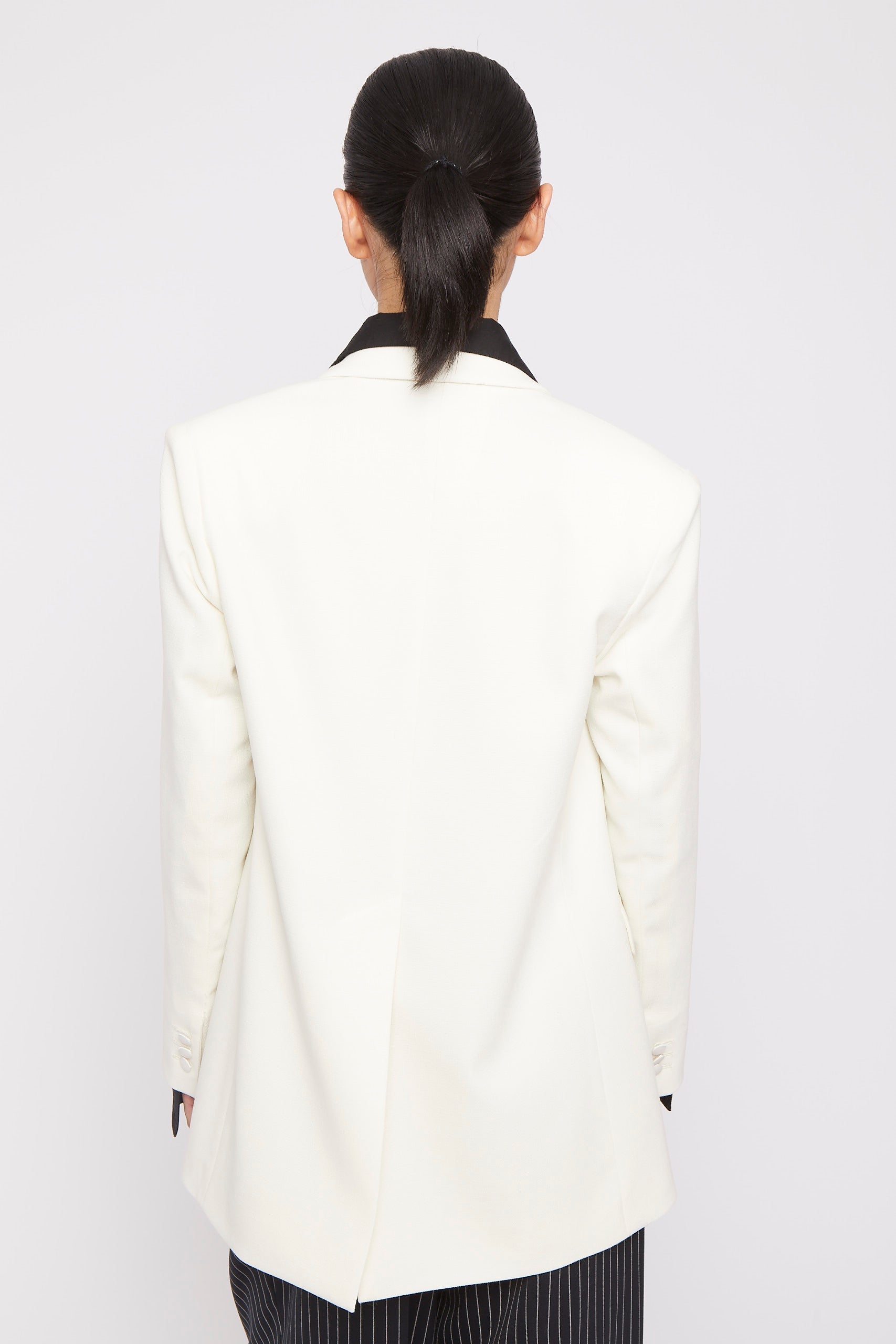 Blazer Mia à double boutonnage en laine - Ecru