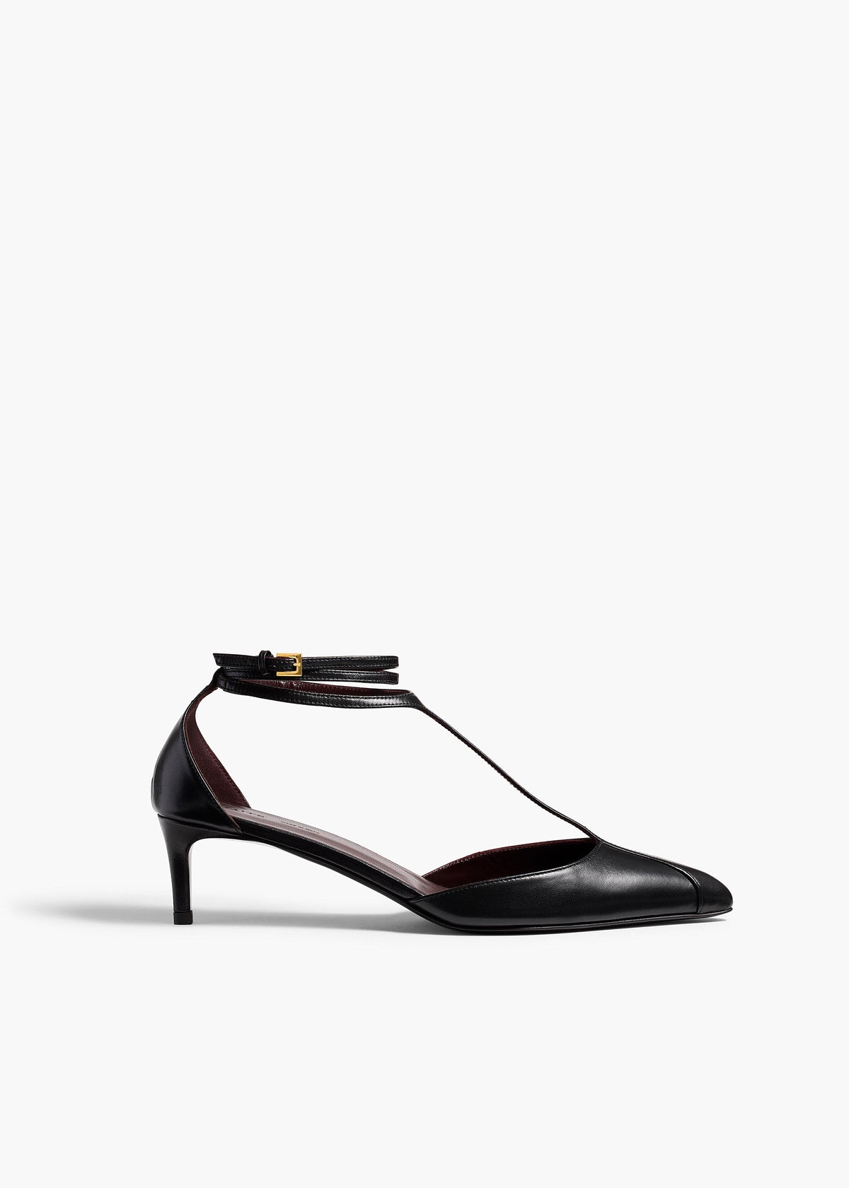 Black Mia Pump In Black Leather - Black