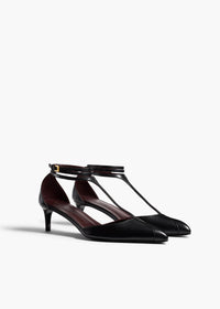 Black Mia Pump In Black Leather - Black
