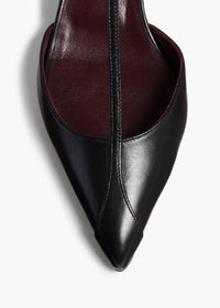 Black Mia Pump In Black Leather - Black