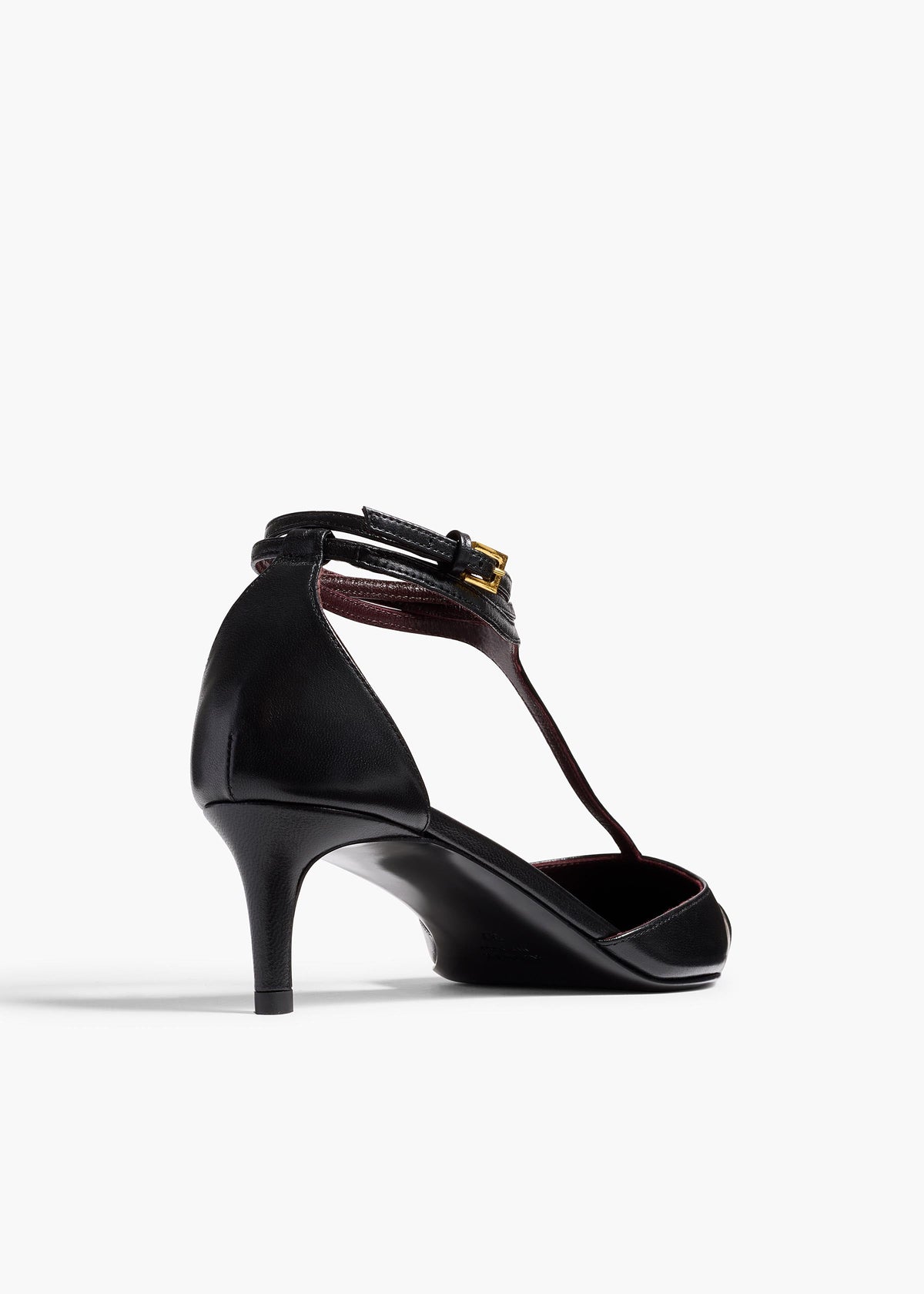 Black Mia Pump In Black Leather - Black