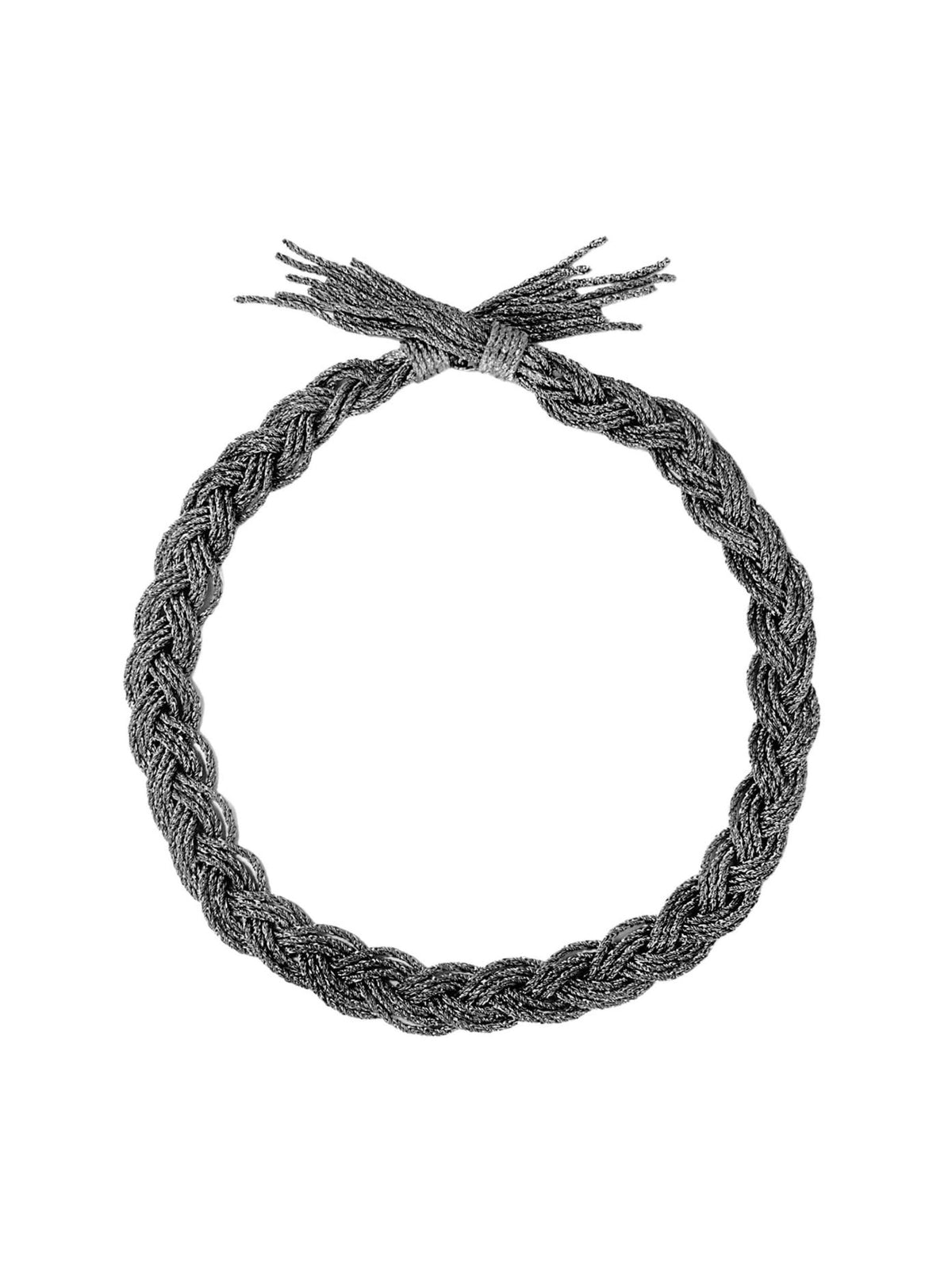 Collier Miki Dora Collier Tresse Black Silver - Black