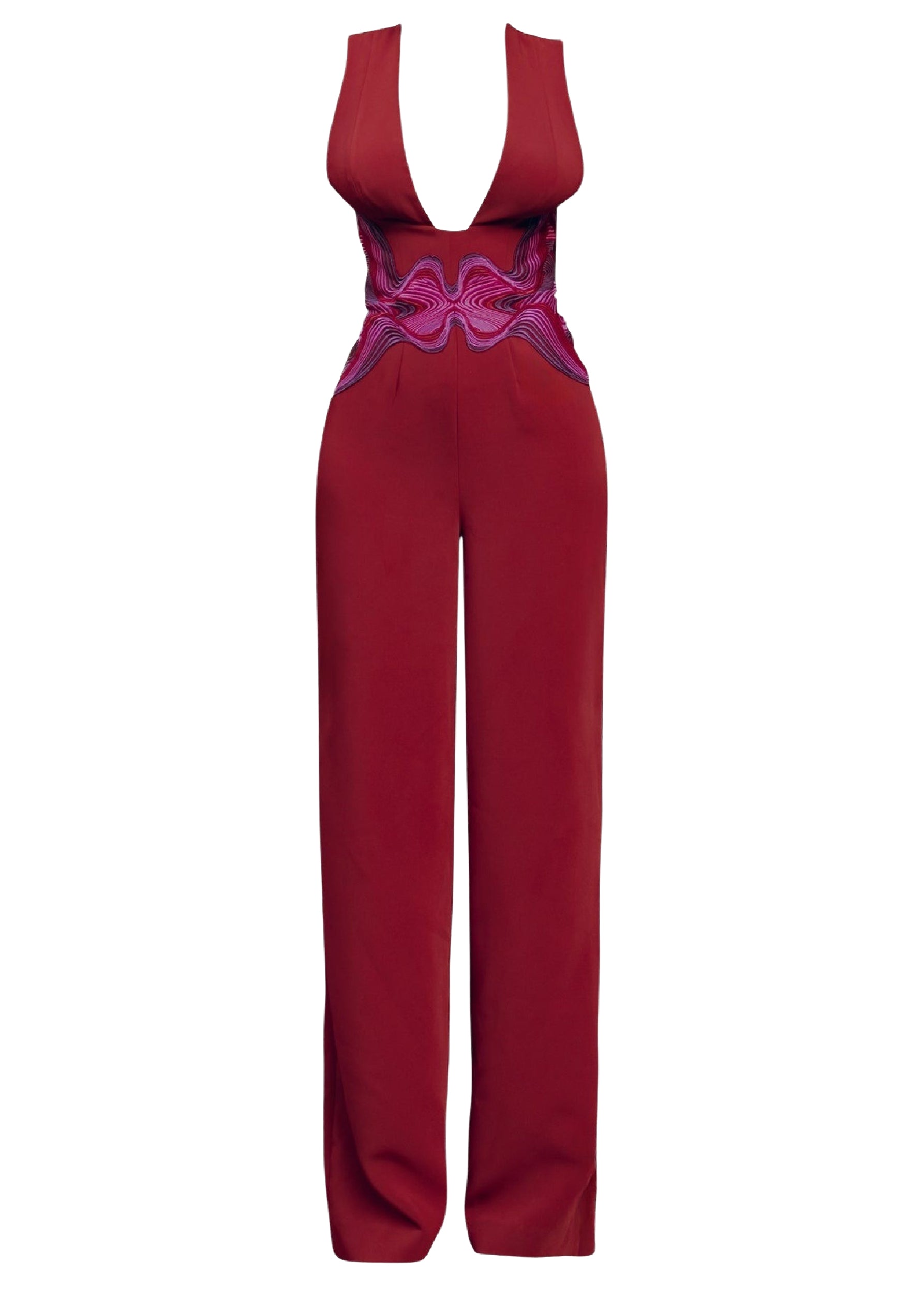Mila slim-fit jumpsuit - Wine