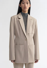 Blazer Mila cintré avec poches oversize - Ash