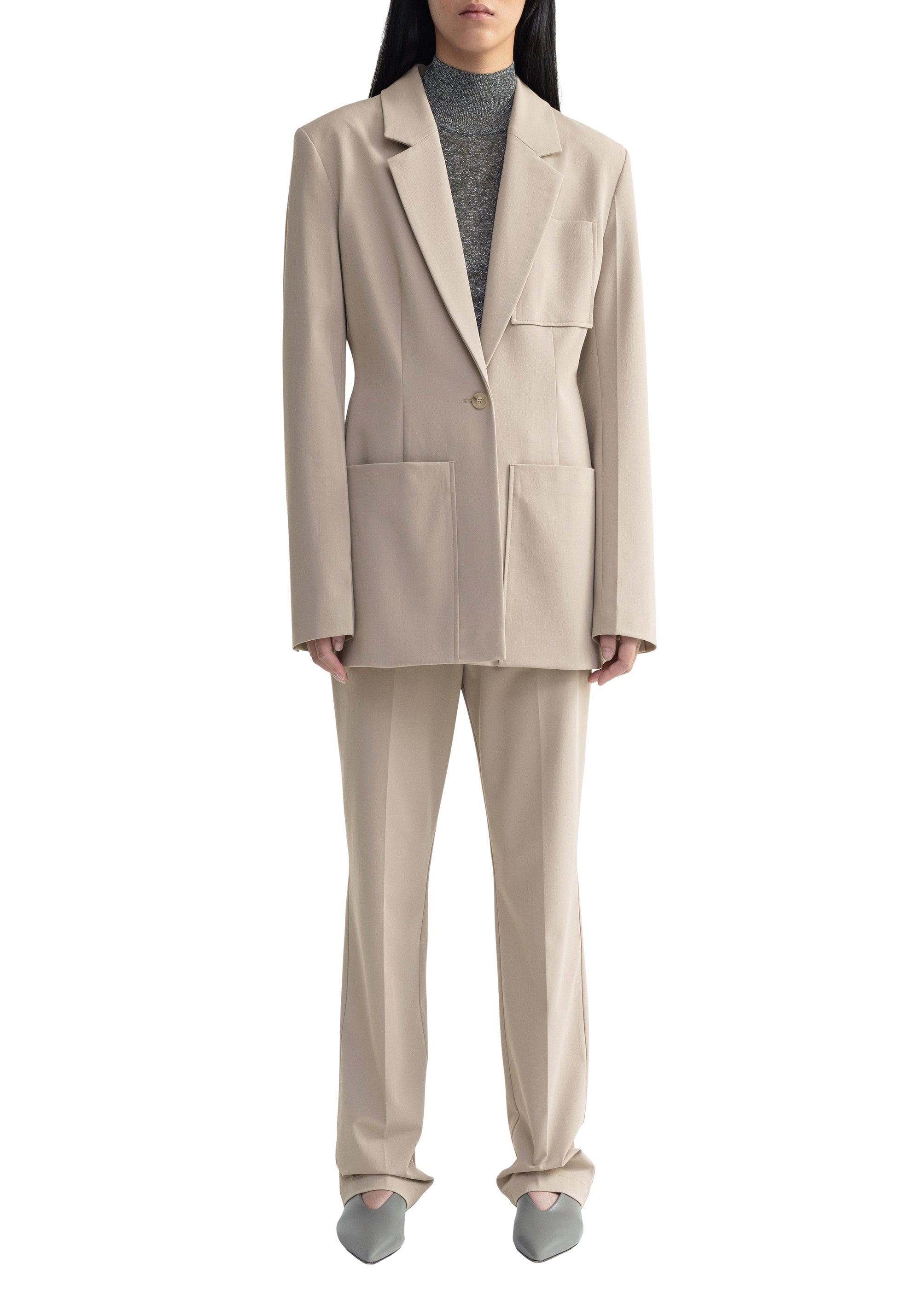 Blazer Mila cintré avec poches oversize - Ash