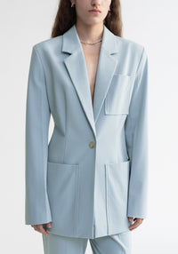 Blazer Mila cintré avec poches oversize - Ice Blue