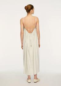 Robe midi Mill oversize en lin - Pistachio