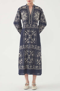 NAVY MILOS LONG DRES