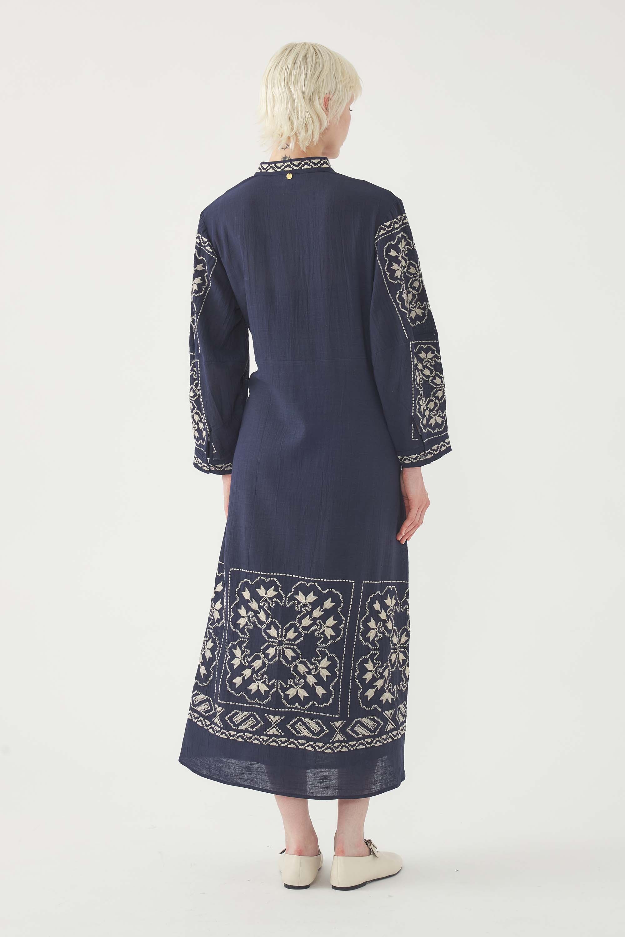 NAVY MILOS LONG DRES
