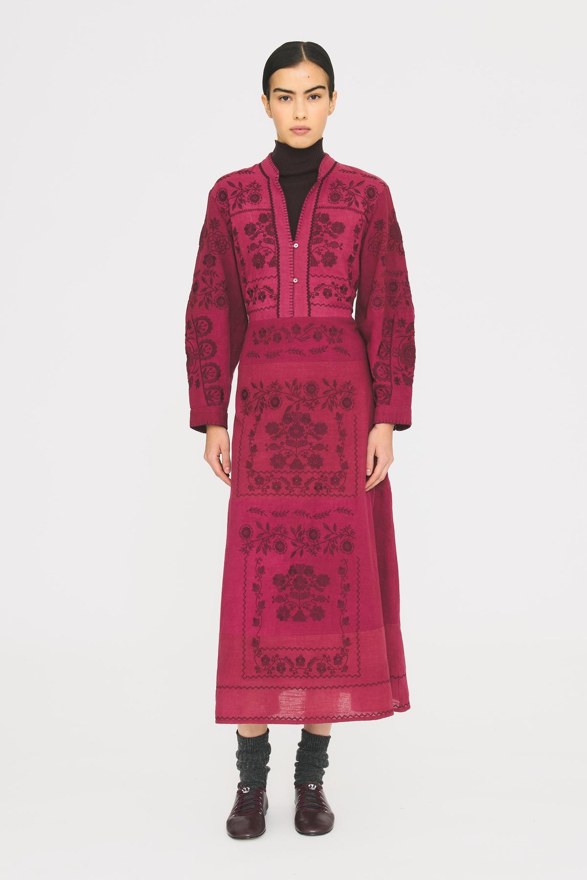 Robe longue Mimi - Burgundy