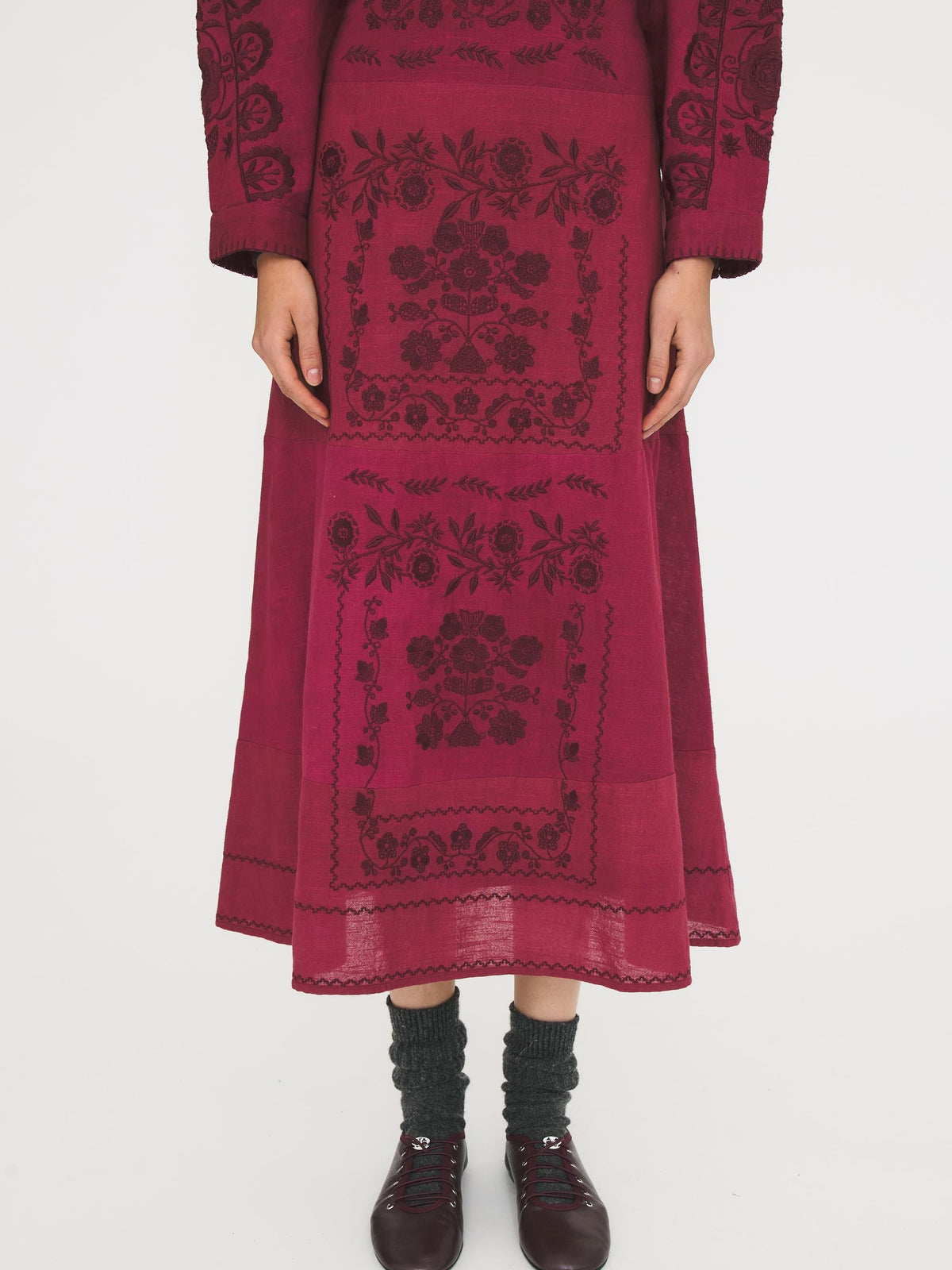 Robe longue Mimi - Burgundy