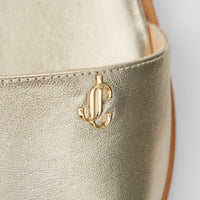 Sandales plates Minea en cuir - Champagne