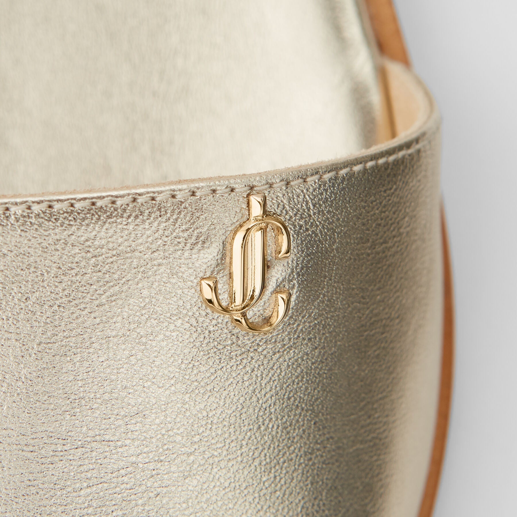 Sandales plates Minea en cuir - Champagne