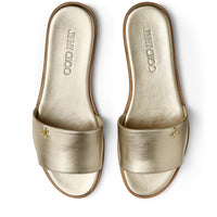 Sandales plates Minea en cuir - Champagne