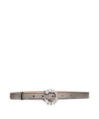 Ceinture mini Madeline en cuir - Gunmetal