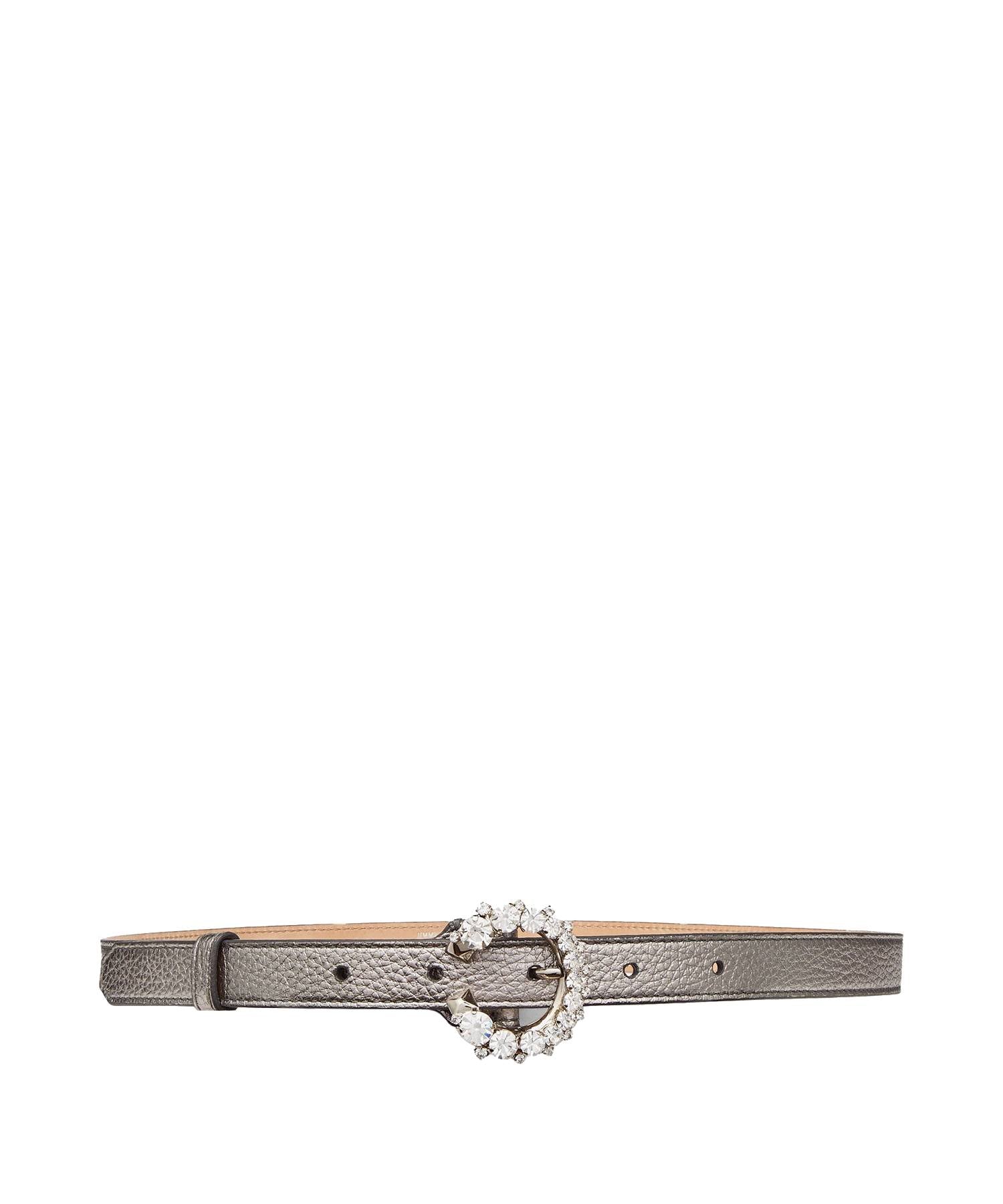 Ceinture mini Madeline en cuir - Gunmetal
