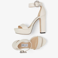 Sandales Mionne 120 en cuir - Latte & Crystal