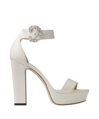 Sandales Mionne 120 en cuir - Latte & Crystal