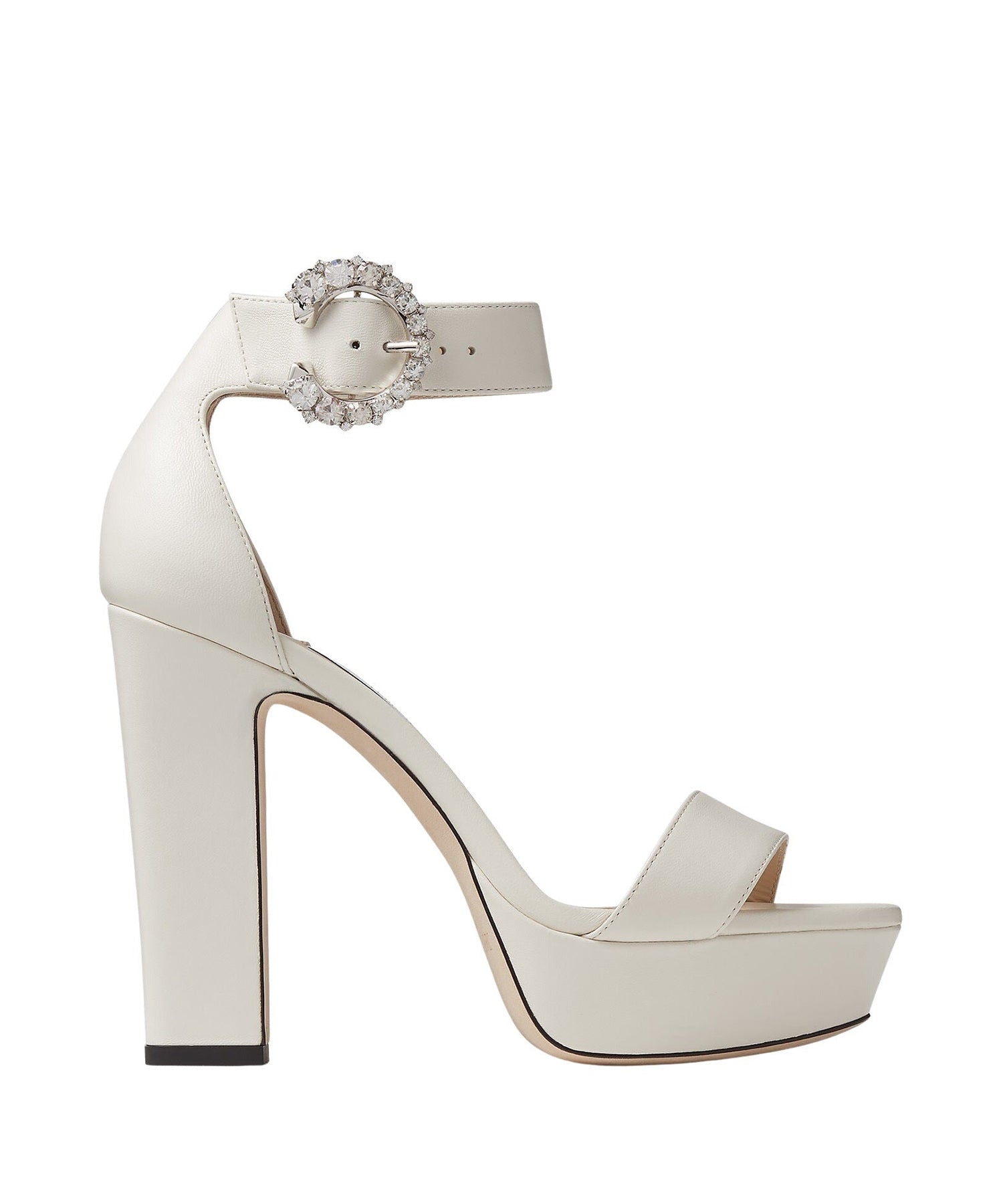 Sandales Mionne 120 en cuir - Latte & Crystal