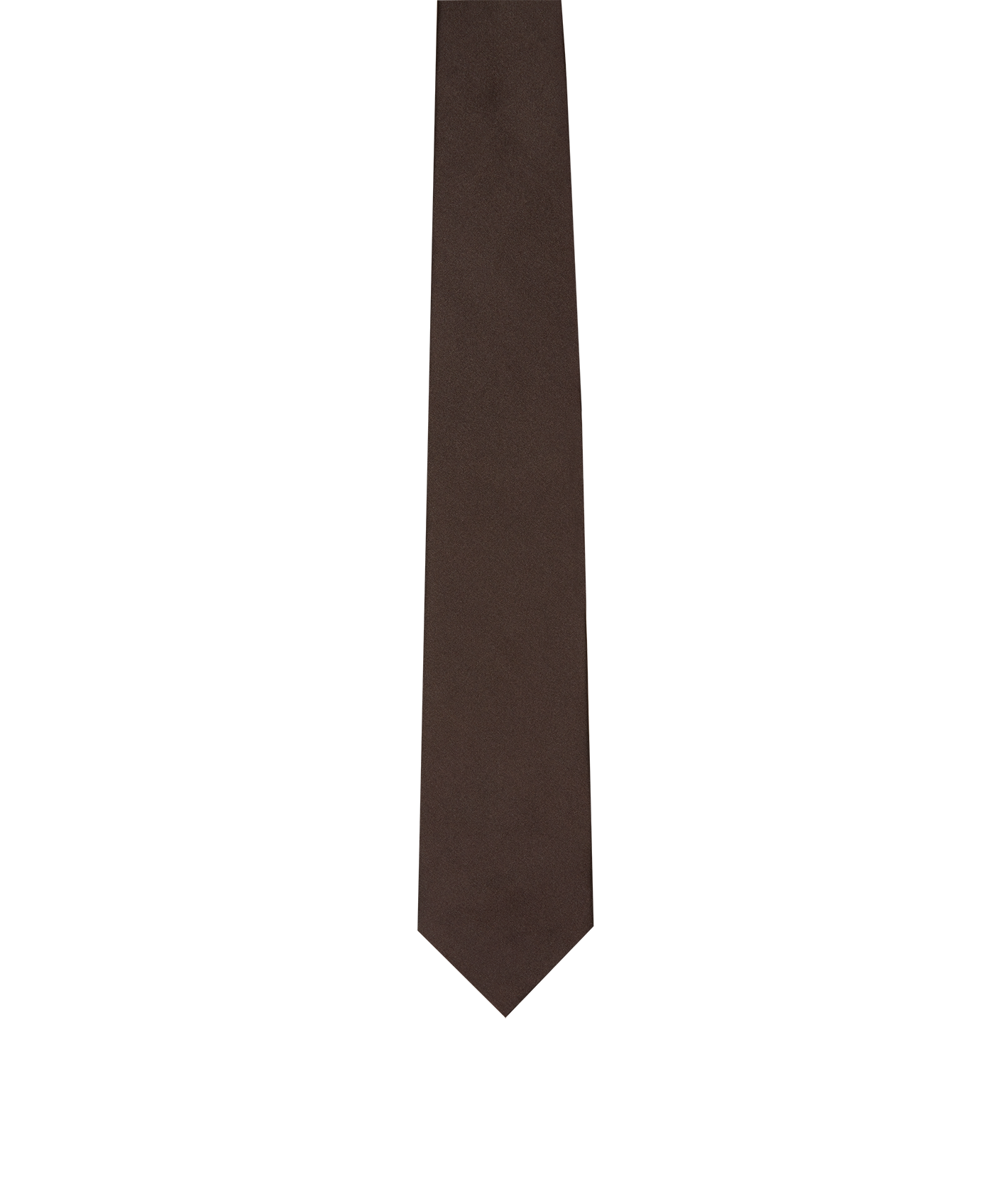 Tie with pointed ends in silk - Brown