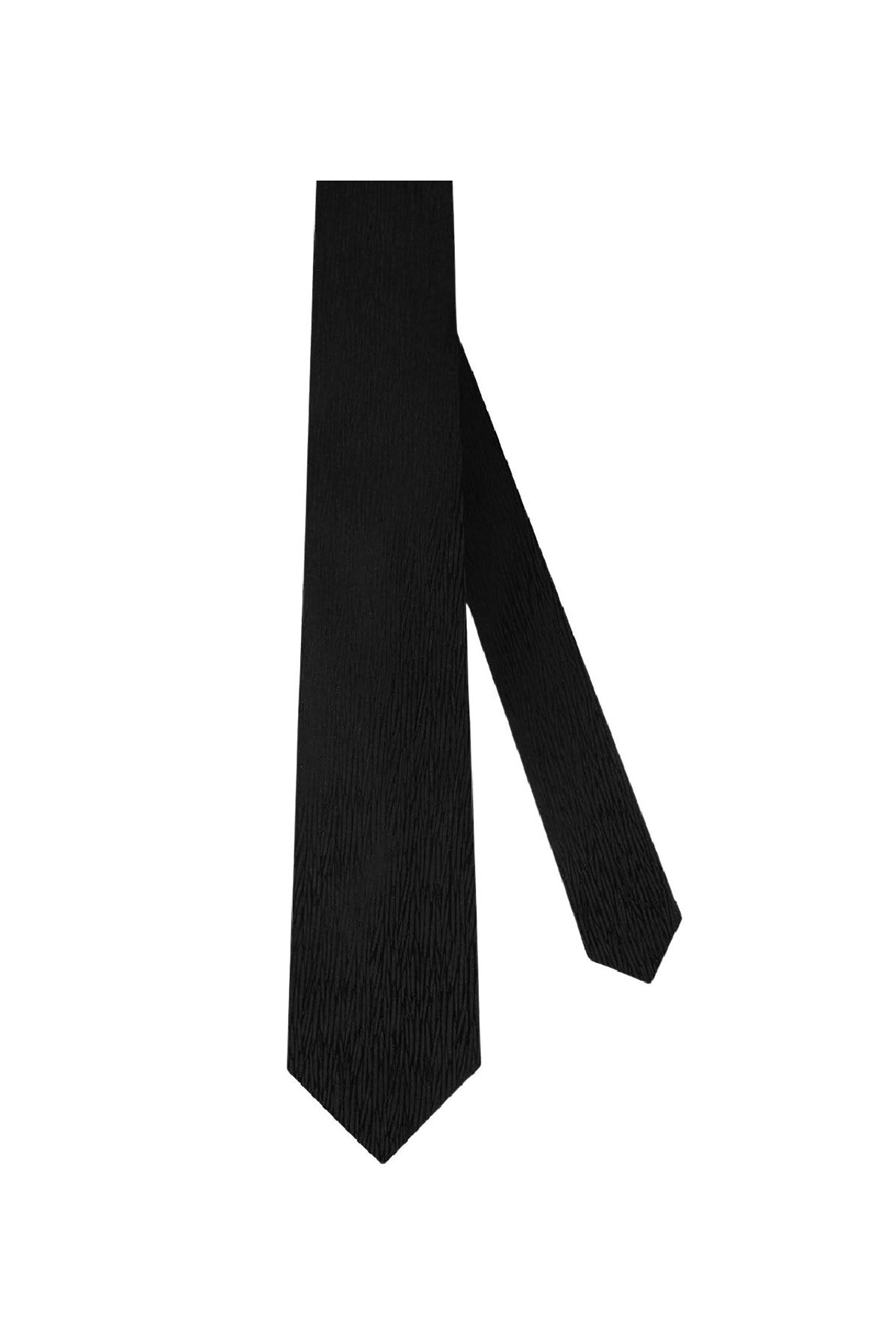 Cravate texturée en soie - Noir