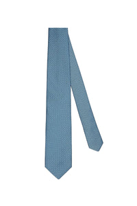 Cravate à motif géométrique en soie - Bleu