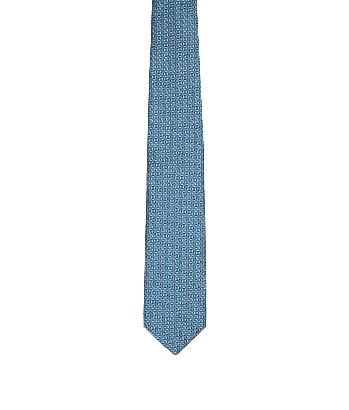 Cravate à motif géométrique en soie - Bleu