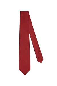 Cravate à motif géométrique en soie - Rouge & Noir