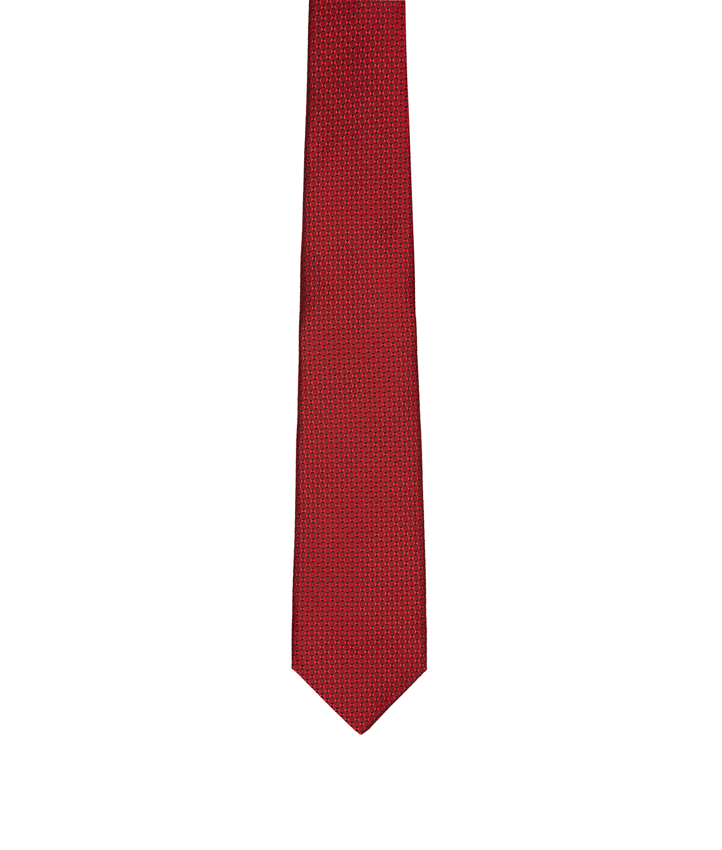 Cravate à motif géométrique en soie - Rouge & Noir