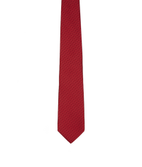 Cravate à motif géométrique en soie - Rouge