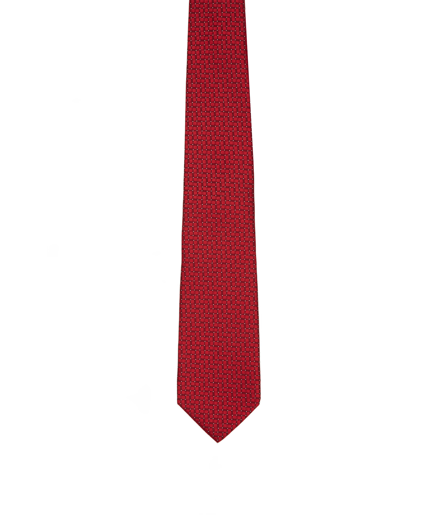 Cravate à motif géométrique en soie - Rouge