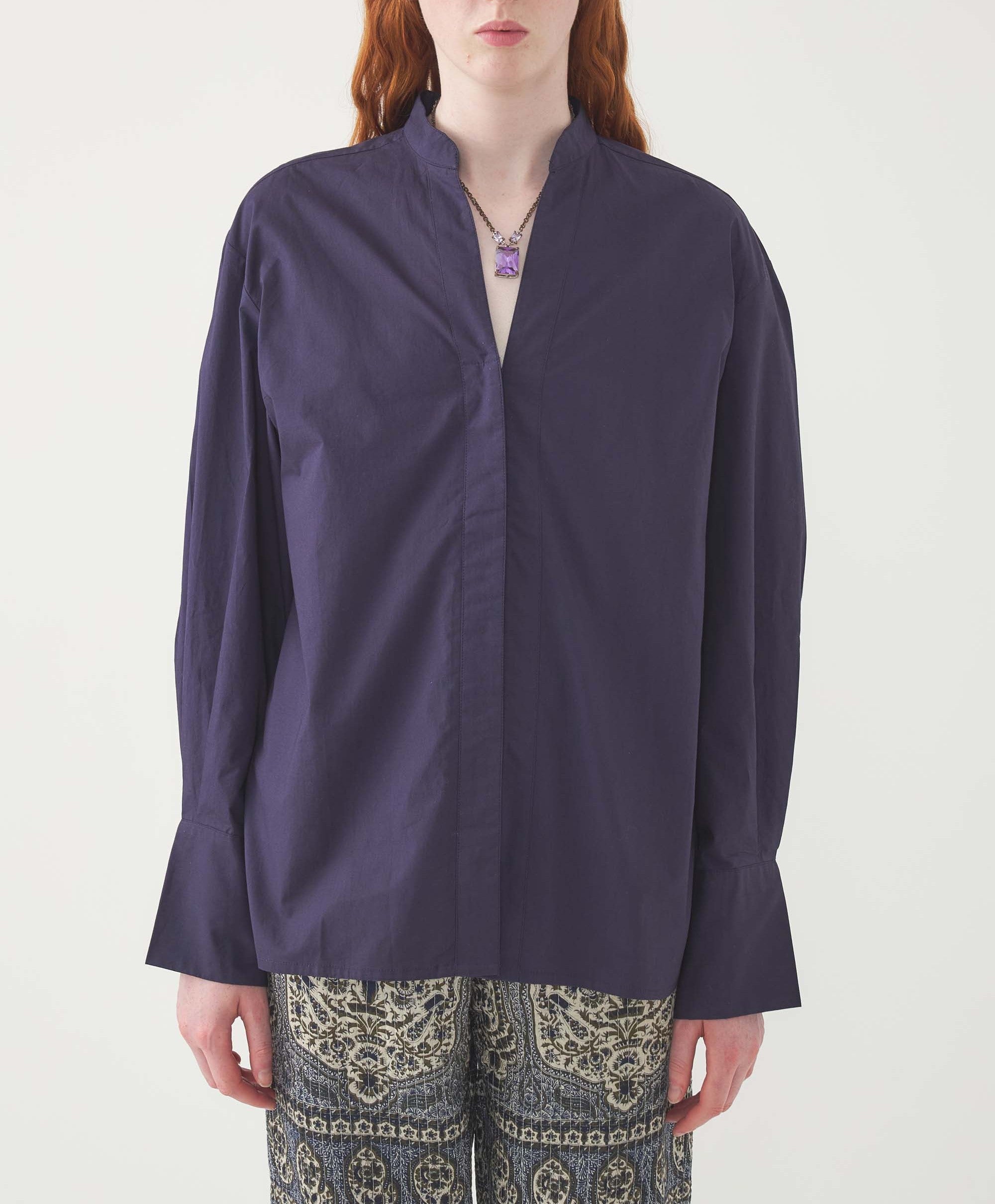 NAVY MIRABEL BLOUSE 2