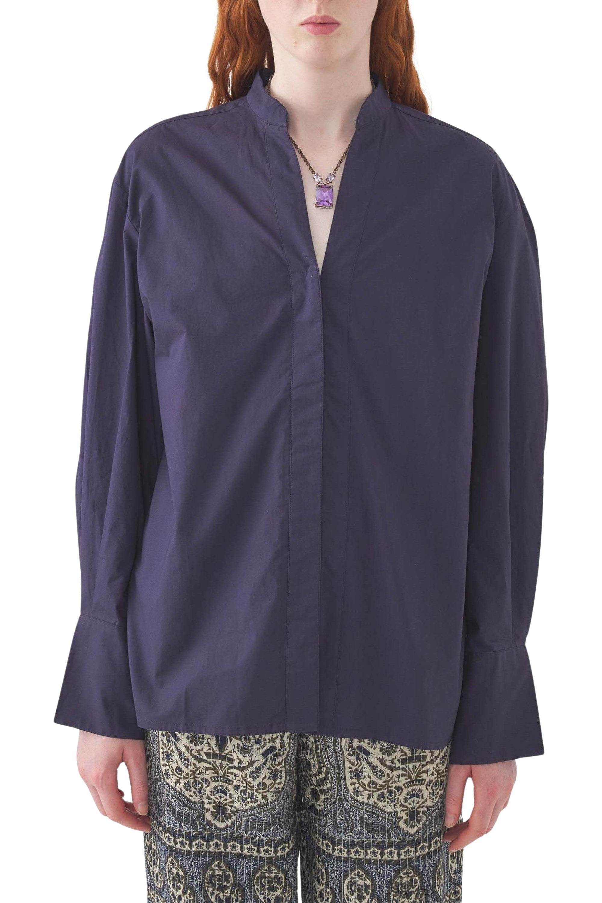 NAVY MIRABEL BLOUSE 2