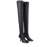 Cuissardes Mire 85 en cuir et étoffe stretch - Black Intense