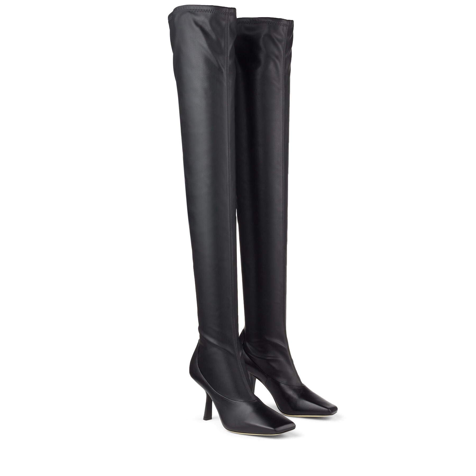 Cuissardes Mire 85 en cuir et étoffe stretch - Black Intense