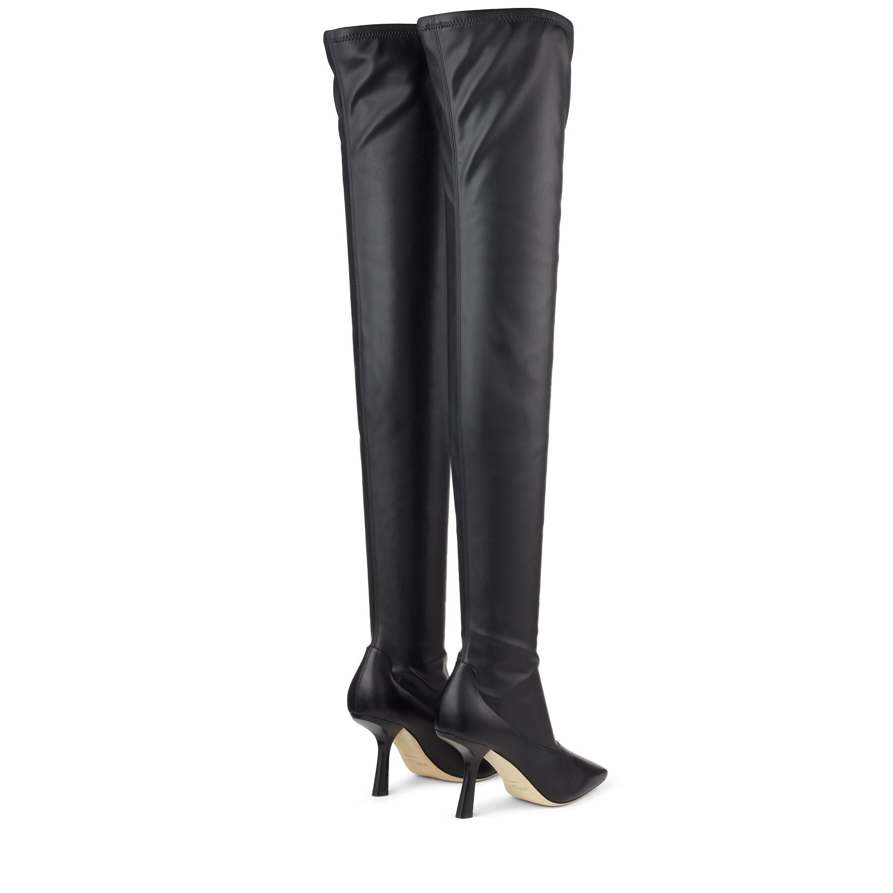 Cuissardes Mire 85 en cuir et étoffe stretch - Black Intense