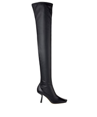 Cuissardes Mire 85 en cuir et étoffe stretch - Black Intense