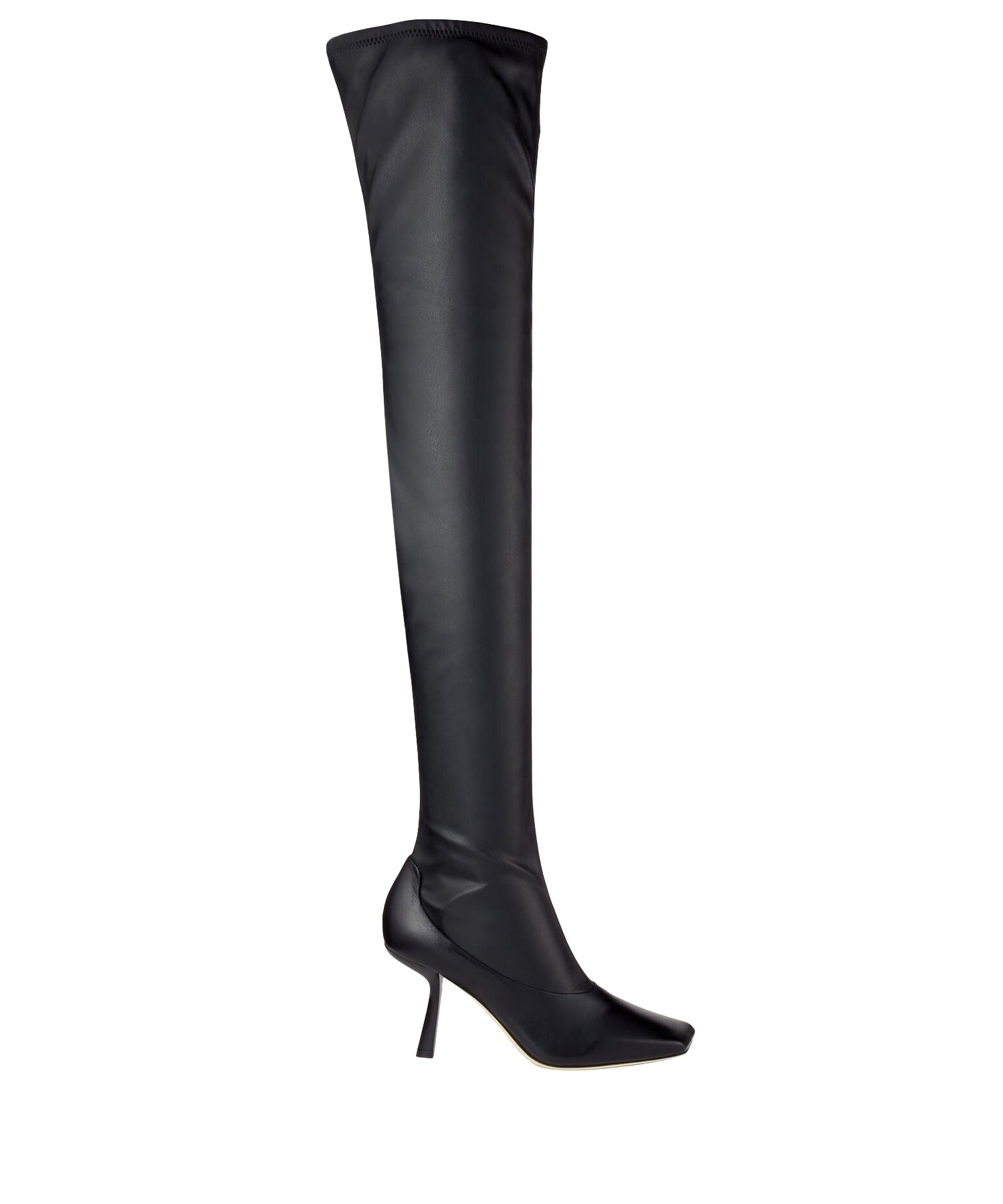 Cuissardes Mire 85 en cuir et étoffe stretch - Black Intense