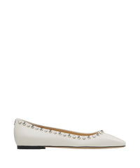 Ballerines Mirele plates en cuir perlées - Latte & White