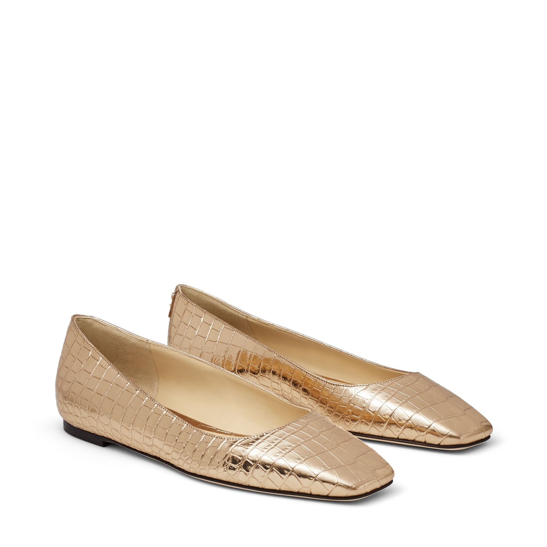 Ballerines plates Mirele en cuir - Light Gold