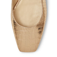 Ballerines plates Mirele en cuir - Light Gold