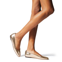 Ballerines plates Mirele en cuir - Light Gold