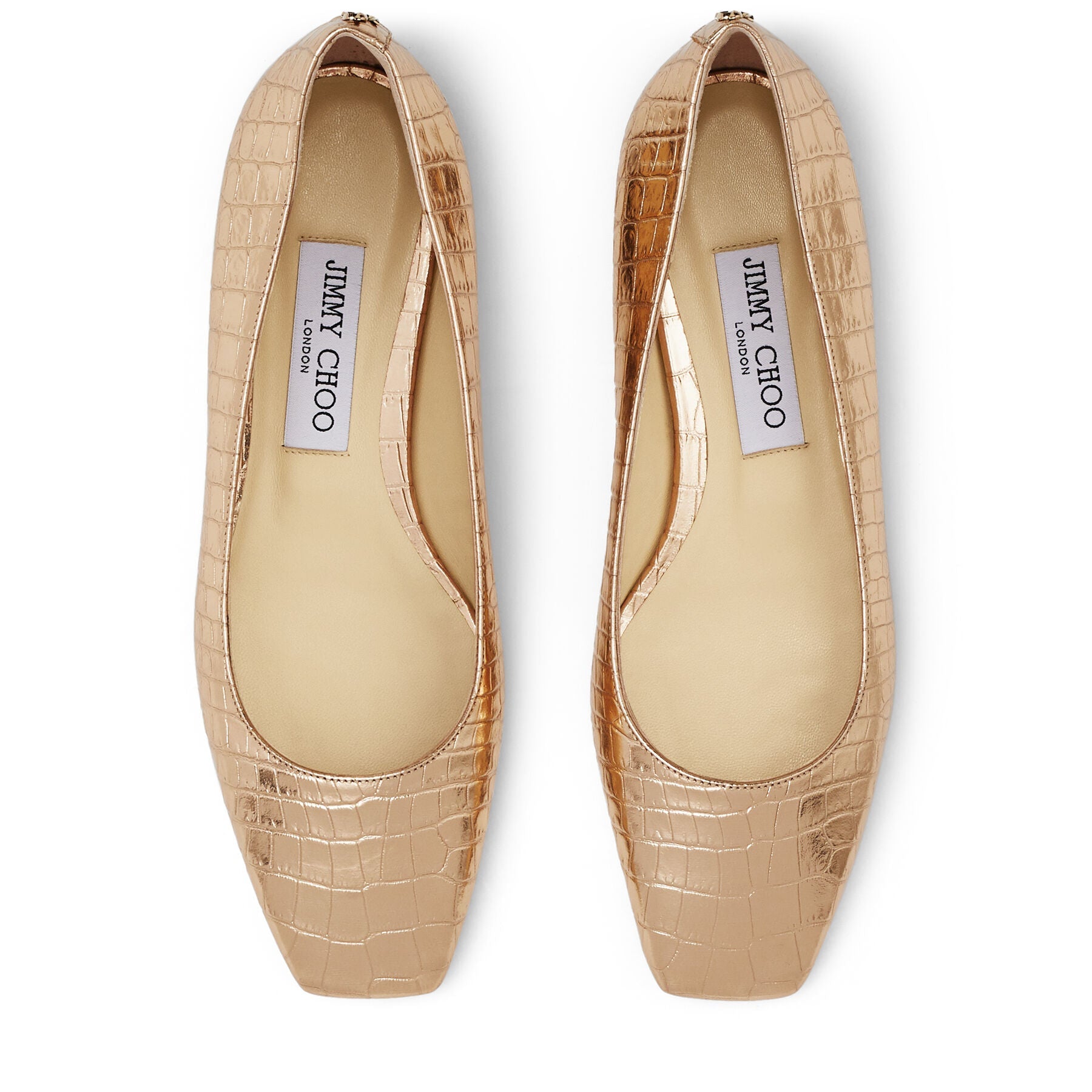 Ballerines plates Mirele en cuir - Light Gold