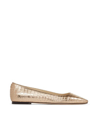 Ballerines plates Mirele en cuir - Light Gold