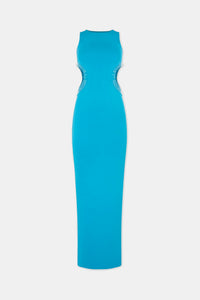 Robe longue Luna à découpe - Turquoise