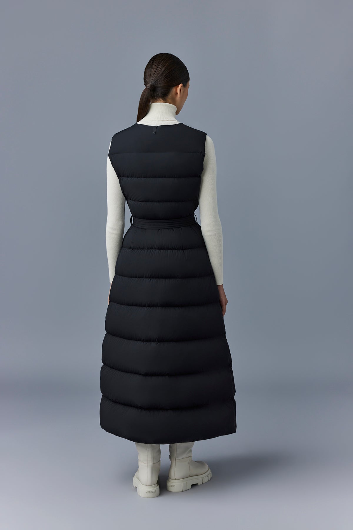 Doudoune longue Misty sans manches - Black
